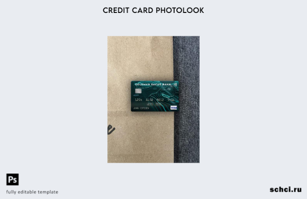 цифровая загрузка США Goldman Sachs Bank Visa, фотоизображение, передний шаблон